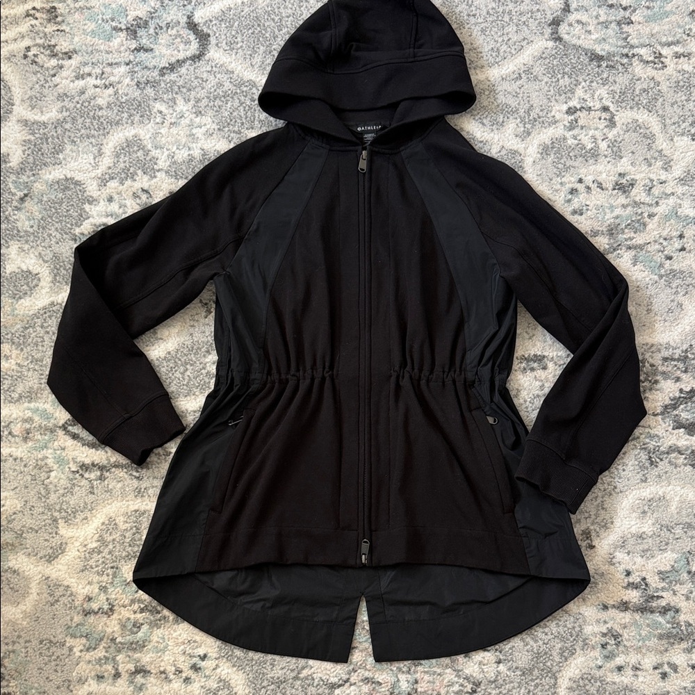 Athleta Black Zip Jacket With Cinch Waist